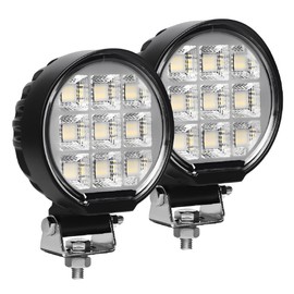 Primelux 3.6 Inch LED Pod Lights, 108W 7200LM 2PCS Round LED Work Lights, 12/24V 5700K White Flood Beam Light IP67 Waterproof, Suitable for Truck Tractor Truck Off-Road Vehicle ATV UTV