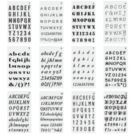 EUSTACE Alphabet Numbers Stencil Sheet Template Set of 12