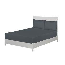 EV Dekor®MF123 Fitted Sheet Double, Charcoal - Deep Pocket Bedsheet 12inch (30 cm) - Soft Brushed Microfibre Fabric - Shrinkage and Fade Resistant - Bottom Sheet - Double Bed Bedsheet Fitted
