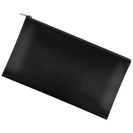 1 Pack Money Bag with Zipper, 11x6.1 inch Multi-purpose Cash Pouch, Bank Bag, Cash Bag, Check Wallet, Cosmetic Organizer (Black)