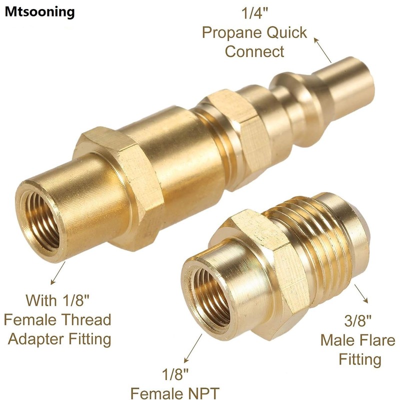 Mtsooning 1/4 inch RV Quick Connect Adapter Conversion Fitting, Propane