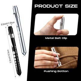 Tuanse 16 Pack Pen Light Nurse LED Penlight Pen Lights for Nurses Pupil Penlight with Pupil Gauge Reusable for Nurse Students Doctors Daily Use(Black and White)