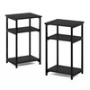 Furinno Just 3-Tier Metal Frame End Table with Storage Shelves,