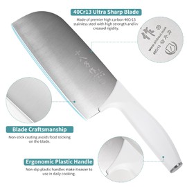 SHI BA ZI ZUO Meat Cleaver High Carbon Steel Chef Knife Professional Butcher Chopper Chinese Slicing Knife with Anti-Slip Plastic Handle