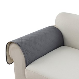 Genina Sofa Armrest Cover, Anti-Slip Armchair Slipcovers for Dogs Cats Pet, Water Resistant Couch Arm Cover for Backrest Recliner Loveseat, L Shaped Sofa, 23.6 x 27.5 Inches（2 Pieces）