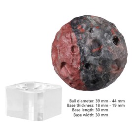 Nupuyai Africa Bloodstone Crystal Ball with Acrylic Stand, Solar System Crystal Ball Stone Model Irregular Surface Gemstone Ball Planet Decoration for Feng Shui and Home