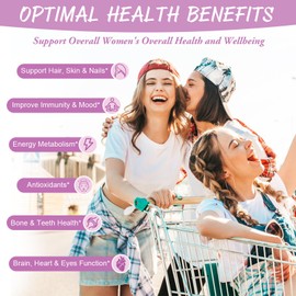 Totaria Sugar Free Multivitamin for Women Gummies w/Inositol, Folate, Biotin, Womens Daily Multivitamin Gummy w/Vitamin A, D, C, B, Zinc, Support Hair, Skin, Nails, Energy, Immune, Strawberry Flavor