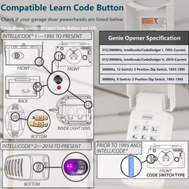 for Genie Garage Door Opener Keypad, Compatible with All Genie Intellicode or DIP Switch Garage Door Openers, Replace GK-R 37332R OKP-BX GK-BX GWKP GWK-IC ACSDG ACSDA1 B8QACSDA, Wireless Keyless Entry