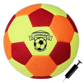 Lemondo Premium Felt Indoor Soccer Ball - Soft Touch Training House Soccer with Pump Design for Home and Gym Use