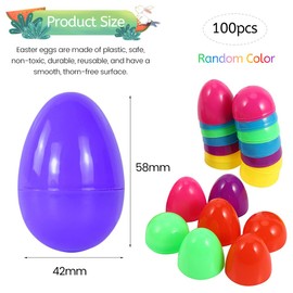 XiXiRan Easter Eggs Plastic Colourful, Easter Eggs Plastic Decoration, Easter Eggs for Painting Children, Easter Eggs for Hanging Decoration, Colourful Easter Eggs Plastic, Pack of 100 Plastic Easter
