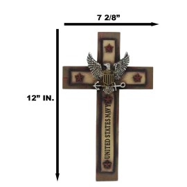 Western Rustic United States Navy with Eagle and Anchor Emblem Wall Cross Plaque