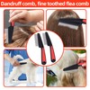 2 Pcs Flea Comb Ergonomic Handle Fine Tooth Combs Flea