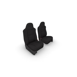 Durafit Seat Covers, F466-X1 Made to fit 2009-2018 Ford E150-E450 Van Front High Back Bucket Seats with Molded Headrests and 1 Armrest Per Seat. Seat Covers in Black Twill, NOT for RV Seats.