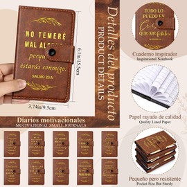 Spakon 40 Pcs Christian Gift Bulk Leather Bible Verse Study Notebook Religious Ballpoint Pen Prayer Journal Notepad for Pastor Appreciation Day Gifts Thanksgiving Christmas (Spanish Leaves)