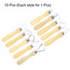 HARFINGTON 10pcs Clay Sculpting Tools Wooden Handle Stainless Steel Head