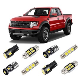 BRISHINE White Interior LED Lights Kit for Ford F150 2009 2010 2011 2012 2013 2014 Super Bright 6000K Interior LED Bulbs Package + License Plate Lights and Install Tool