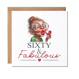 Maise & Rose 60th Birthday Card For Friend | Womens Funny 60th Birthday Card | 60 and Fabulous | P228