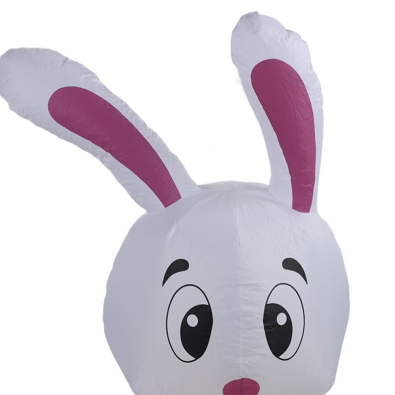 59.8in Inflatable Happy Easter Bunny Decoration Inflatable Rabbit Sitting Holding