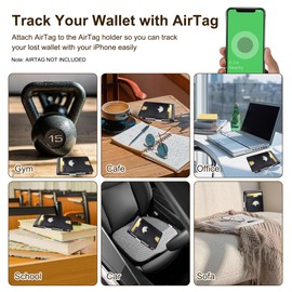 Airtag Wallet for Men, Minimalist Slim Front Pocket Mens Wallet with Airtag Holder, 11 Cards Slots Card Holder Wallet with 1 Money Clip, 1 Visible ID Window, RFID Blocking, Gifts for Men