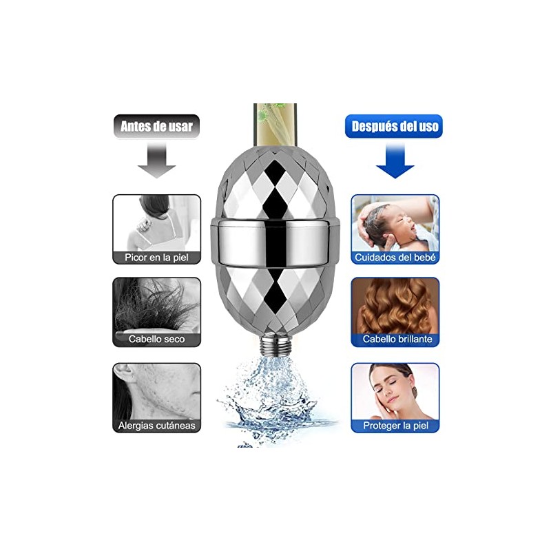 15 Etapas Filtro de Agua para Regadera, Filtro de Ducha