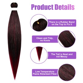 Aomig Braid Pre Stretched Braiding Hair, 23 Inch Professional Synthetic Fiber Hair for Crochet Braiding Hair, Texture Knotless Box Braids, Braiding Hair Extensions for Women