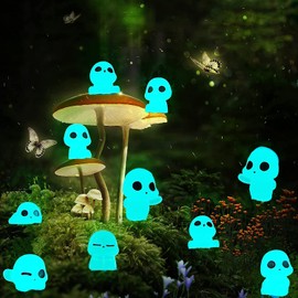 Purple Star Mini Aliens 10 Pack Tiny Aliens Little Aliens Mini Resin Alien Figures Hide Small Alien Figurines Glow in The Dark Ghosts Elves Miniature Fairy Garden Accessories Decorations Blue