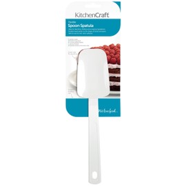 KitchenCraft Flexible Rubber Spatula Spoon, White, 24.5cm