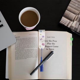 Clear Acrylic Bookmark, BetterJonny 30 Set Plastic Blank Book Page Mark with Colorful Tassels 3 Shape Small Transparent Craft Tags for DIY Classroom Projects and Gift Tag