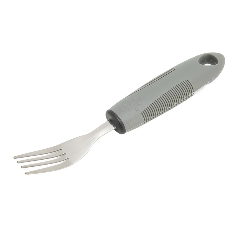 4pcs Adaptive Utensils Knife Fork Spoons Weighted Wide Handles Grey