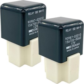 2-Pack 90987-02010 & 156700-0060 Relay - 30A 12VDC 4-Pin SPST Automotive Relay - Compatible with Toyota Camry (2010-2020) for Corolla (2014-2020) - Fixes Fuel Pump, Ignition & P0641/B1455 Errors