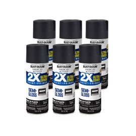 Rust-Oleum 327950-6 PK American Accents Spray Paint, 12 Ounce (Pack of 6), Semi-Gloss Black, 72 Ounce