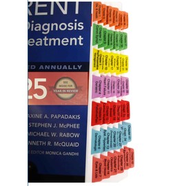 Book Tabs for Current Medical Diagnosis & Treatment 2025. Laminated, Color-Coded and Repositionable for CMDT 2025 (Book not Included)