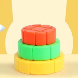 Oostifun 3 Layers Würfel Kuchen Drehen Magic Puzzle Würfel Spielzeug Multicolor Stickerless