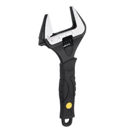 HARFINGTON Adjustable Wrench 6" Alloy Steel Wrench Set Universal Spanner Wide Opening Jaw Phosphating for End and Plumbing Repairs, Black