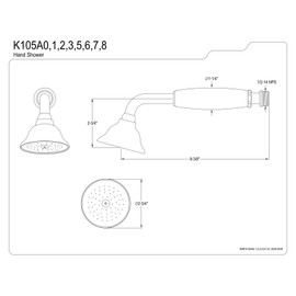 Kingston Brass K105A8 Victorian Hand Shower, Brushed Nickel