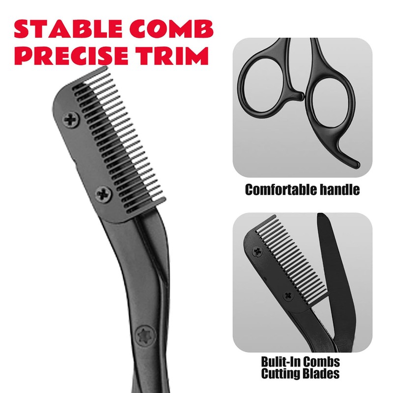 DINNAT Eyebrow Scissors with Comb, Facial Grooming Scissors Kit, Professional