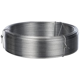 Merriway BH00325 Galvanised Coated Garden Wire, 1.25mm Metres (162.5ft) 16 Gauge 3/64 inch Thickness, Grey, 1.25 mm x 50 m