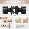 knobelite 2 Pack Black Passage Door Knobs, Interior Keyless Knob