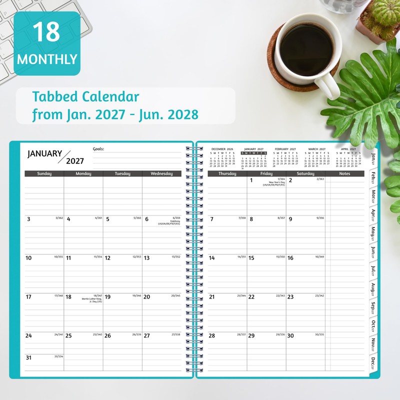 2027-2028 Monthly Planner, 18 Months Calendar Planner 2027-2028 from Jan