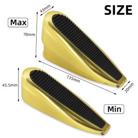 Door Stop, Heavy Duty Door Stoppers for Floor, Large Door Wedge Adjustable 70mm Tall Door Stops Indoor Outdoor, Non Slip Doorstop Suitable for Any Floor (Gold, Zinc Alloy)