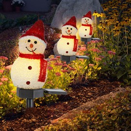zjchao Solar Energy Saving LED Garden Light, Snowman Lawn Light, Christmas Garden Light Waterproof Outdoor Yard Decoration