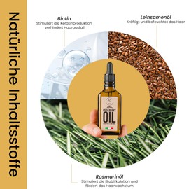 Rosmarinöl Haare Stimuliert Haarwachstum Beugt Haarausfall Mann/Frau Rosemary Oil For Hair Growth Kopfhaut Pflege Serum Rosmarin Verdichtet Augenbrauen Wimpern Beseitigt Juckreiz Öl Made in Italy