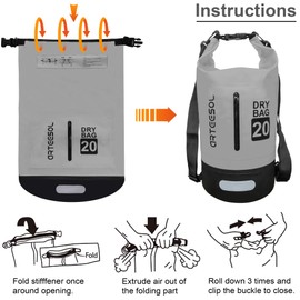 Blackace arteesol Waterproof Dry Bag 5L 10L 20L 30L 20L 20L 30L Waterproof Bag with Long Adjustable Handle for Kayaking Boat Excursion Canoe/Fishing/Rafting/Swimming/Snowboarding