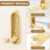 Foldable Wall Hooks, Gold, 5 Pack, Heavy Duty Coat and