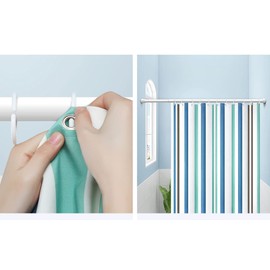 Tennove Shower Curtain 78 x 78Inch Waterproof Thick Polyester Fabric Bathroom Shower Curtain for Home Hotel Decor Striped Long Washable Bathtub Bath Curtain Sets with Hooks, Weighted Hem