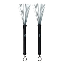 CUSTEAM Drum Brushes Retractable Wire Brushes Drums Drum Sticks Brush with Comfortable Rubber Handles 13.3 x 0.9 x 0.8inches