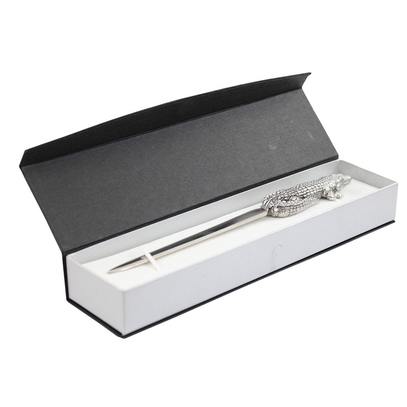 Cavagnini, Elegant steel and pewter letter opener with gift box