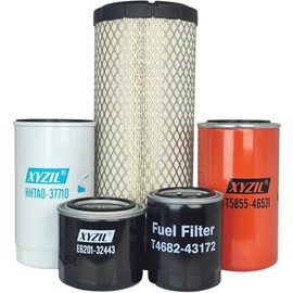XYZIL Maintenance Service Filter Kit Compatible with Kioti CK2610HST CK2620HST CK2610H CK2620CHSE CK2610CHSE CK2620H Compact Tractor Air Engine Oil Fuel HST Hydraulic Filter