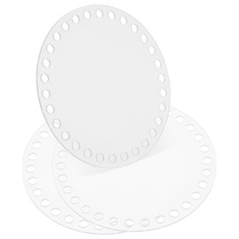 PATIKIL 5 x 5 Inch Crochet Basket Base, 2 Pcs Acrylic Round Bag Making Supplies Purse Bottoms Shaper Weaving Knitting Kit for Crochet Shoulder Bag Handbag Purse Craft