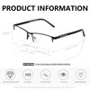 Refined Progressive Reading Glasses Men Multifocus Metal Half Frame, Blue